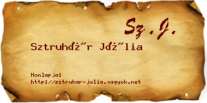 Sztruhár Júlia névjegykártya