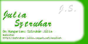 julia sztruhar business card